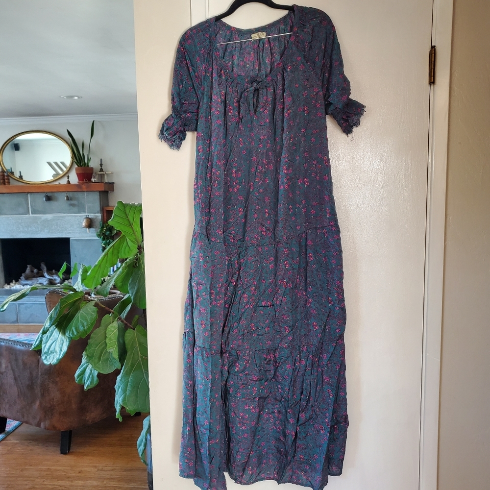 Natural Life Boho Maxi Dress with short sleeves